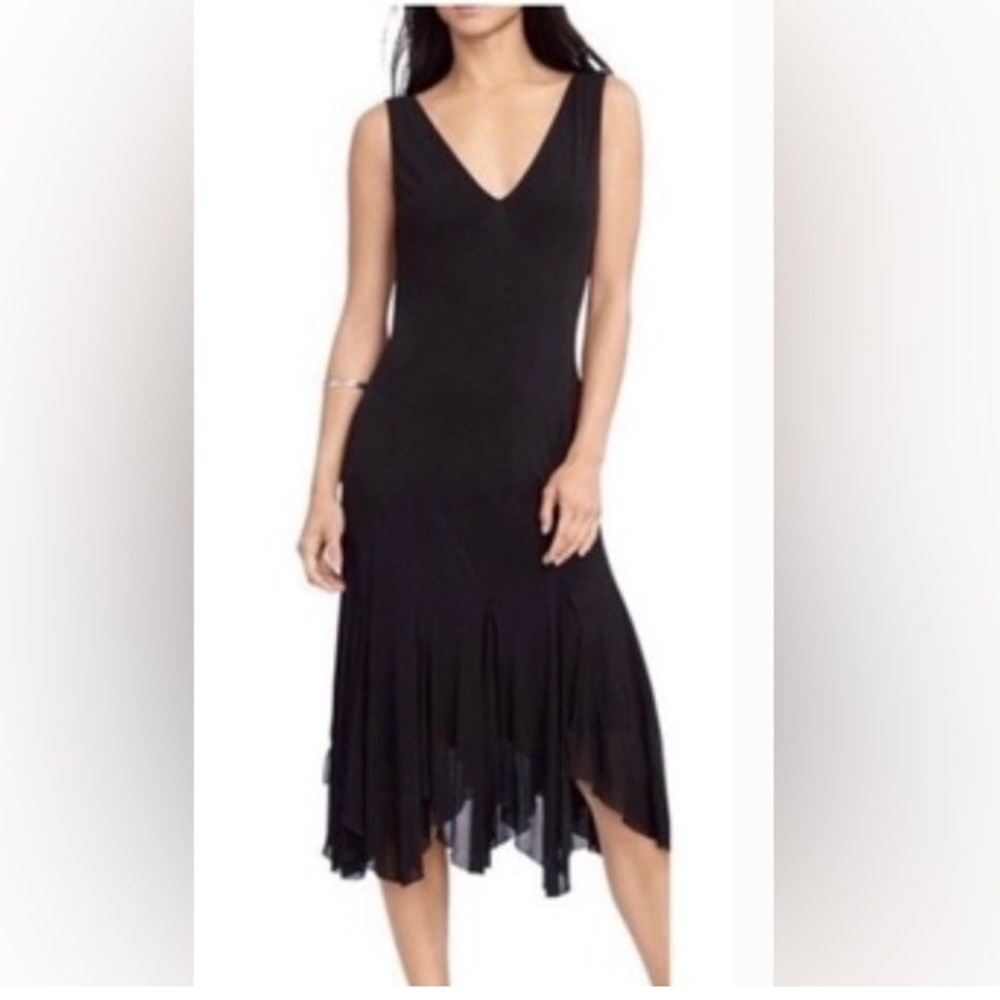 Polo Ralph Lauren black midi dress sleeveless size medium